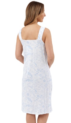 Marlon Knitted Jersey Linear Floral Sleevless Nightdress